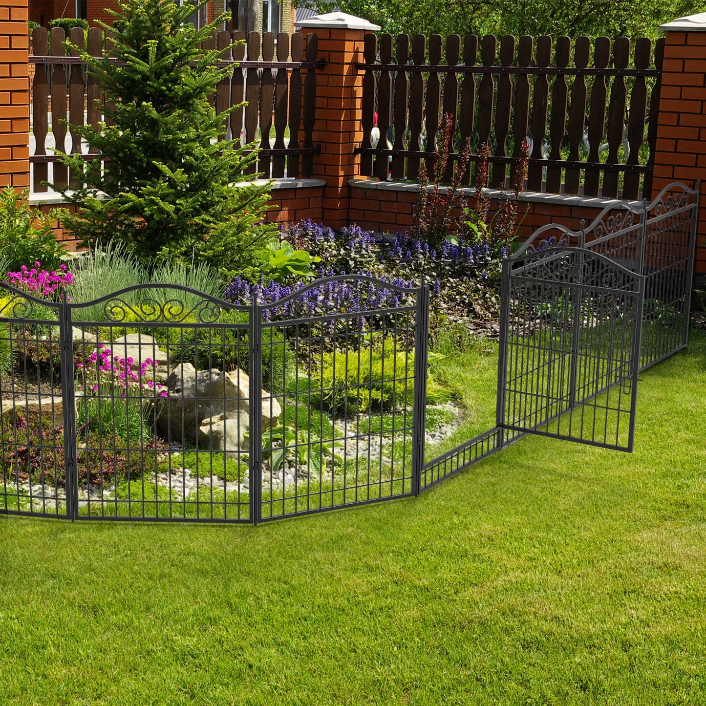 Folding 8-Panel Heavy Duty Metal Pet Pen Dog Exercise Fence