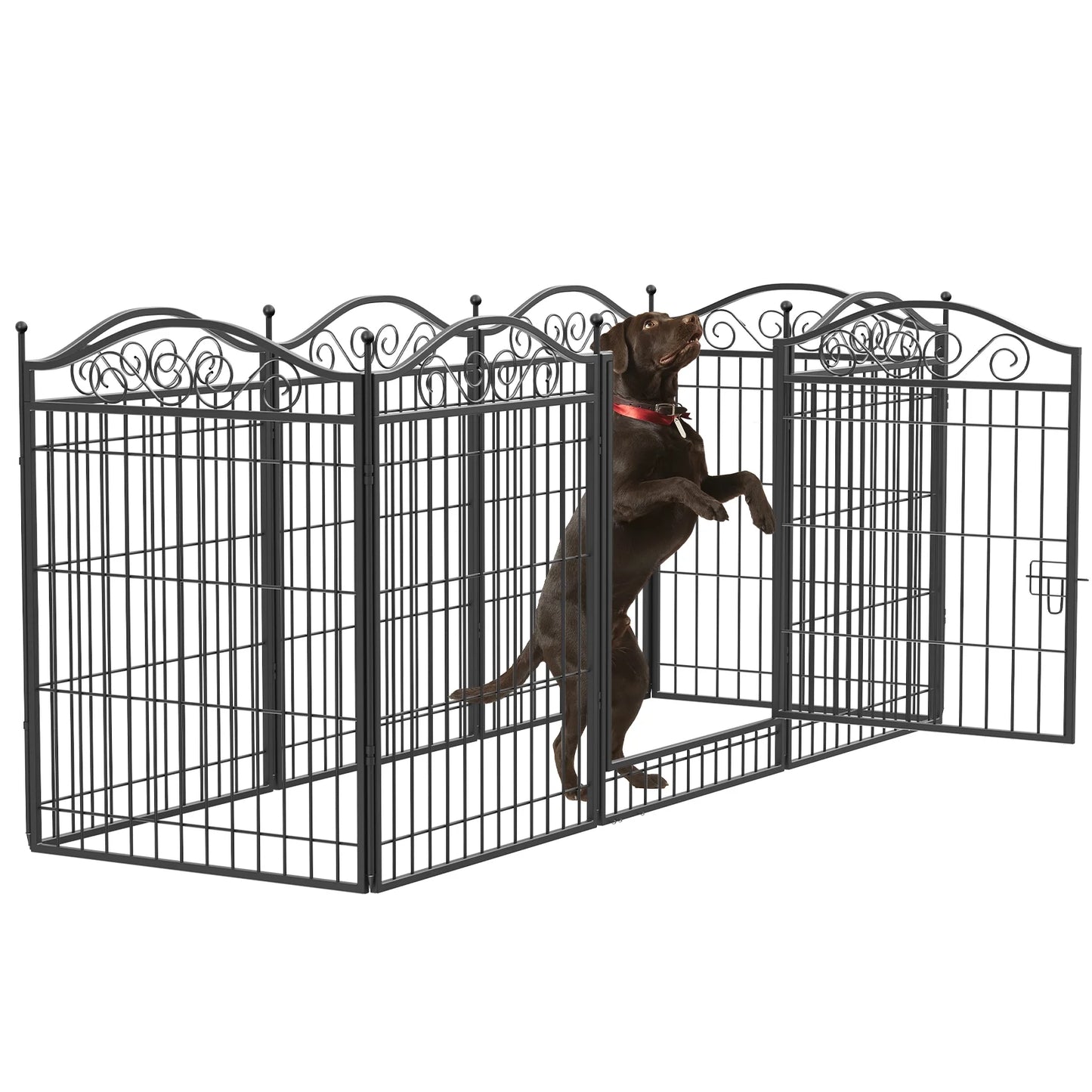 Folding 8-Panel Heavy Duty Metal Pet Pen Dog Exercise Fence