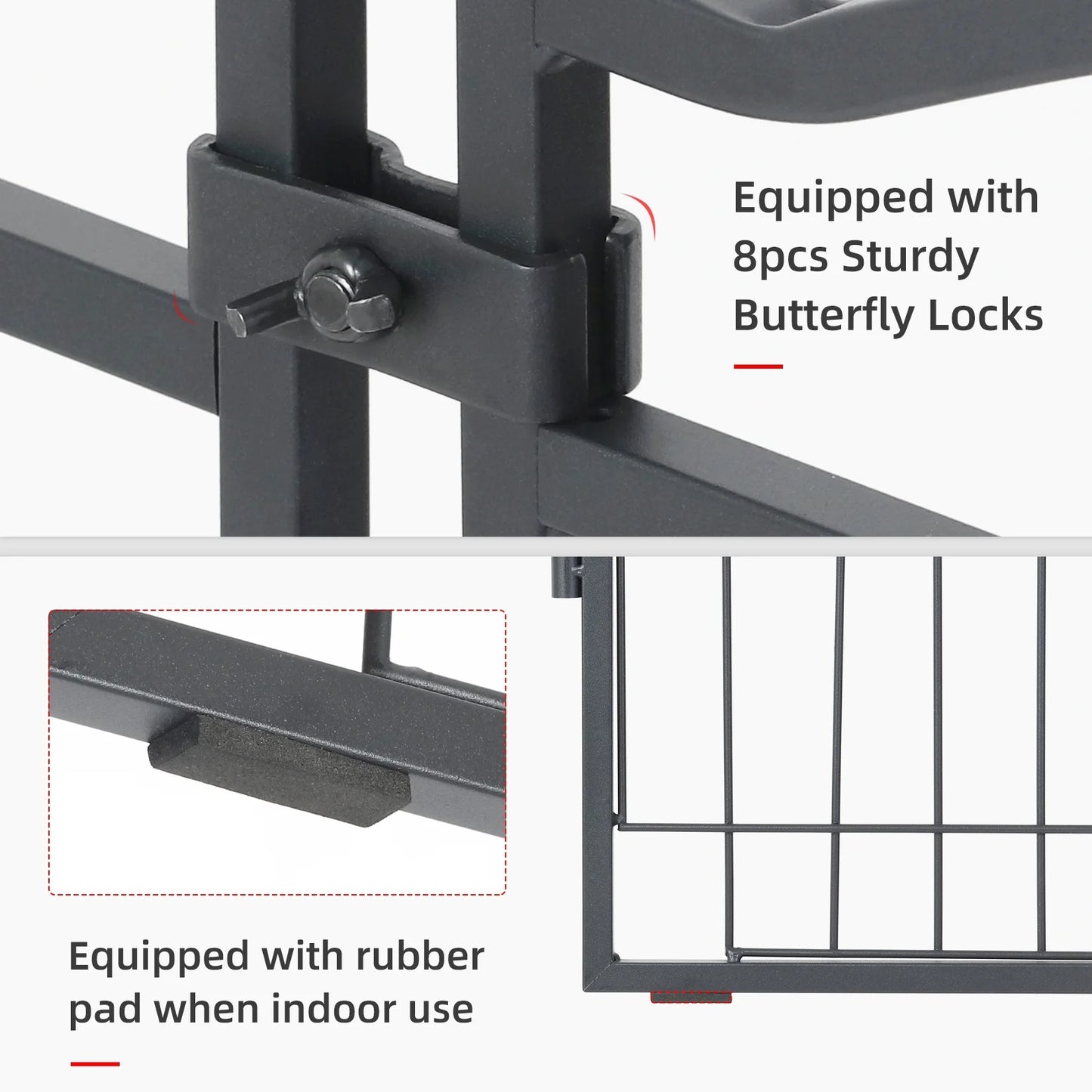Folding 8-Panel Heavy Duty Metal Pet Pen Dog Exercise Fence