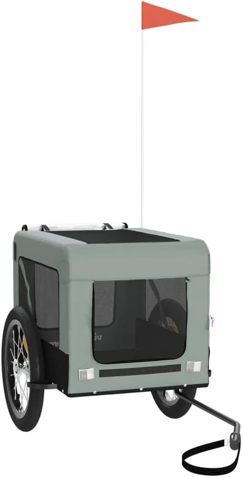 Pet Bike Trailer with Durable Fabric and Iron Frame, Comfortable Design for Small Pets, Gray and Black