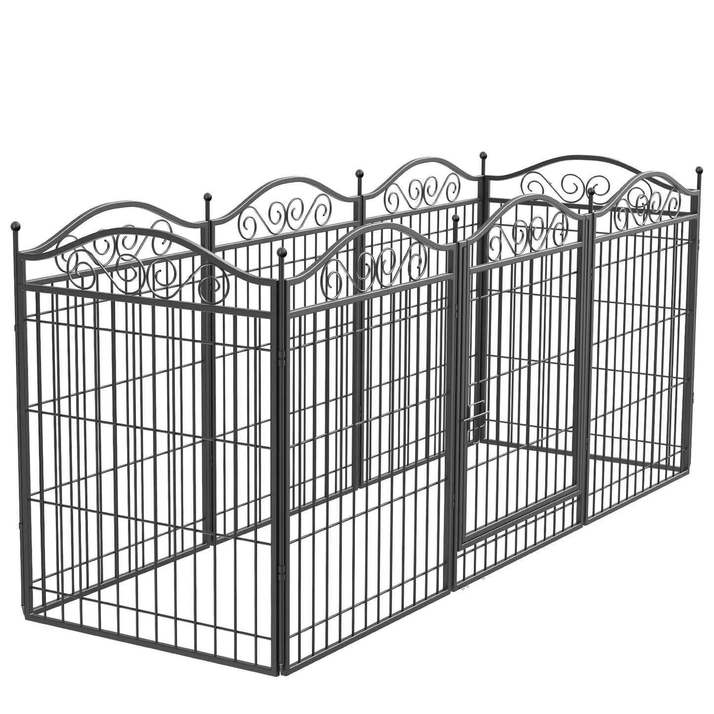 Folding 8-Panel Heavy Duty Metal Pet Pen Dog Exercise Fence