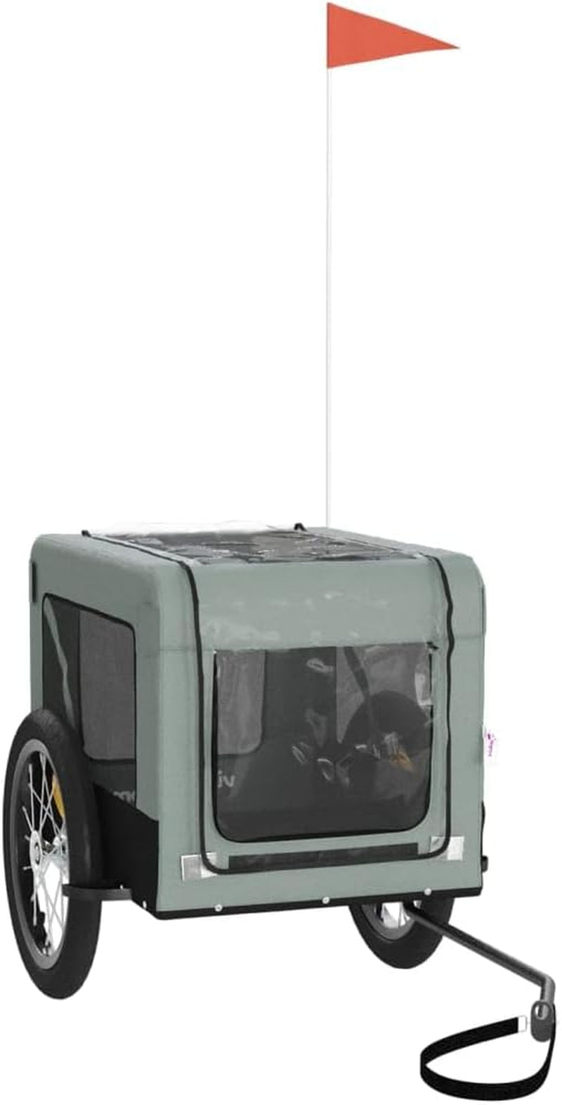 Pet Bike Trailer with Durable Fabric and Iron Frame, Comfortable Design for Small Pets, Gray and Black