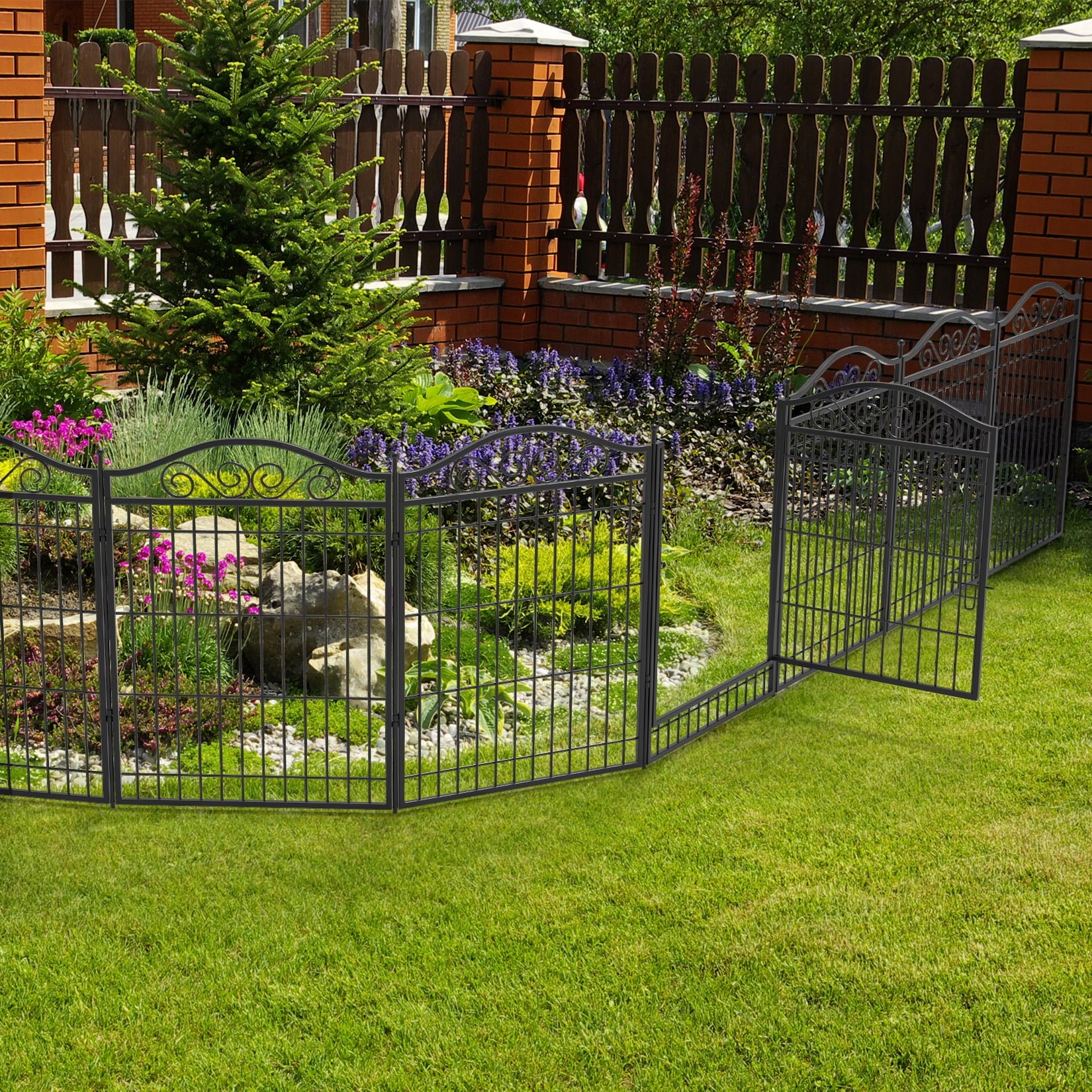 Folding 8-Panel Heavy Duty Metal Pet Pen Dog Exercise Fence