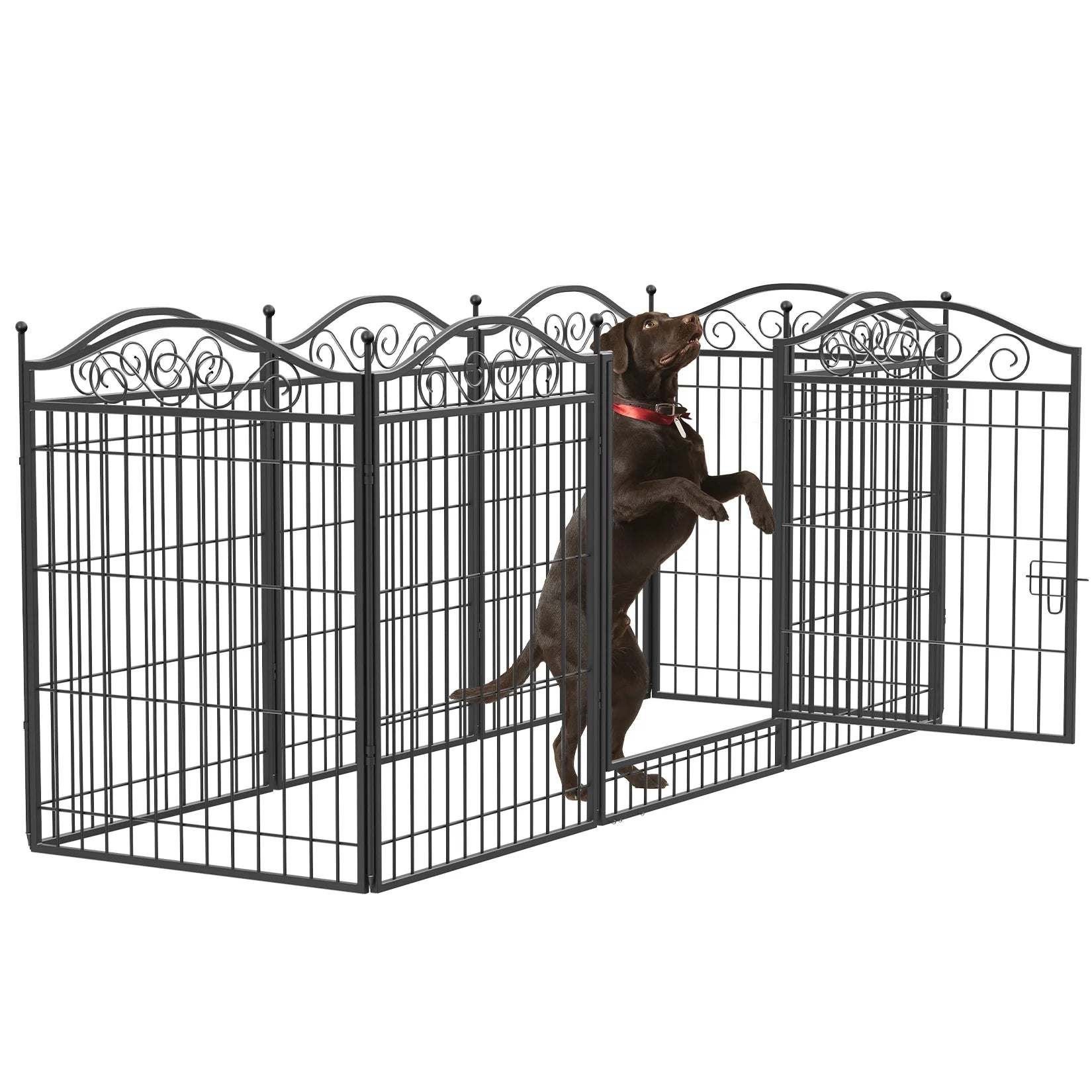 Folding 8-Panel Heavy Duty Metal Pet Pen Dog Exercise Fence